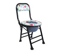 Chaise percée pliante avec protection anti-éclaboussures et couvercle pour utilisation au-dessus des toilettes