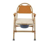 Chaise percée pliante avec siège réglable en hauteur de 86 à 96 cm, avec cadre en aluminium et siège en polyuréthane, charge maximale de 150 kg et couvercle, chaise WC pour personnes âgées et