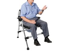 Chaise percée pliante en acier, convient aux personnes pesant 150 kg, siège amovible, siège de toilette pour personnes âgées et femmes enceintes avec rembourrage en cuir