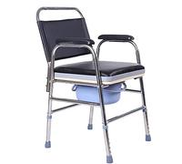 Chaise percée pliante - WC portable réglable en hauteur avec accoudoirs et support dorsal pour personnes âgées, handicapées et grossesses - Compatible avec bidet