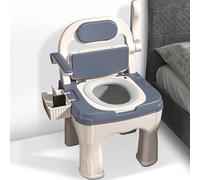 Chaise percée Portable pour Adultes siège de Toilette de Chevet avec poignées Support Robuste et antidérapant Pot pour Personnes âgées et handicapées
