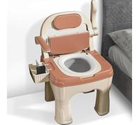 Chaise percée Portable pour Adultes siège de Toilette de Chevet avec poignées Support Robuste et antidérapant Pot pour Personnes âgées et handicapées