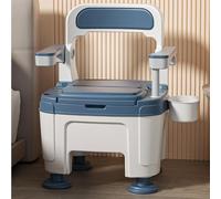 Chaise percée Portable pour Adultes siège de Toilette de Chevet avec poignées Support Robuste et antidérapant Pot pour Personnes âgées et handicapées