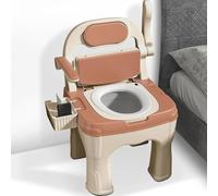 Chaise percée réglable pour personnes âgées - Toilettes portables pour personnes âgées avec siège extra large de 47,7 cm et coussinets antidérapants pour les pieds, supporte jusqu'à 400 kg