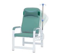 Chaise Phlébotomie avec accoudoirs en cuir et cadre en acier, entièrement inclinable pour les procédures de prélèvement sanguin dans les laboratoires médicaux et les salles d'attente