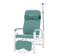 Chaise Phlébotomie avec accoudoirs en cuir et cadre en acier, entièrement inclinable pour les procédures de prélèvement sanguin dans les laboratoires médicaux et les salles d'attente