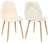 CMP Campagnolo Chaise Faro pieds imitation bois assise en tissu Lot de 2