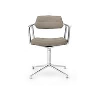 Chaise Pivotante 453 avec Patins en Aluminium et Textile Sable Foncé