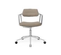 Chaise Pivotante 453 Swivel+ à Roulettes , Aluminium/ Sable Foncé