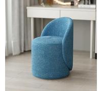 Chaise pivotante à 360° avec rembourrage en laine d'agneau et éponge haute densité - Tabouret de maquillage moderne pour chambre à coucher, salle de maquillage et salon