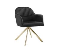 tectake® Chaise pivotante de Salle à Manger Moderne Fauteuil Salon Velours Chaise Ergonomique Rembourrée Confortable Chaise Design Meuble Salon pour Salle à Manger, Salon, Coiffeuse, Chambre, Cuisine