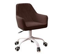 Chaise pivotante à dossier moyen avec coussin épais, hauteur réglable de 40 à 50 cm, chaise d'ordinateur avec support lombaire et coussin d'assise extra-épais, double usage pour le bureau et