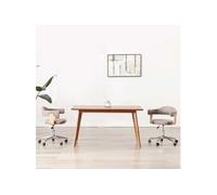 Chaise pivotante à manger Taupe Bois courbé et tissu