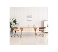 Vidaxl Chaise Pivotante À Manger Taupe Bois Courbé Et Tissu Gris