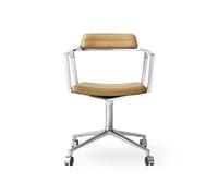 Chaise pivotante à roulettes Vipp 452 Camel/Cuir