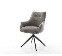 Chaise-pivotante Alja-Flex avec accoudoirs bou oux couleur boue pied croisé large noir pivotement sur 360° fonction bascule resorts ensachés