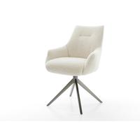 Chaise-pivotante Alja-Flex avec accoudoirs tissu teddy beige pied croisé large grafiete pivotement sur 360° fonction bascule resorts ensachés