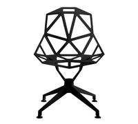Chaise pivotante avec quatre pieds Chair One 4Star titanium and polyester fluorinated lacquered