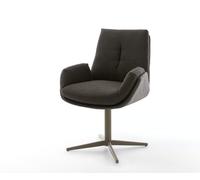 Chaise-pivotante Clea-Flex tissu mixte noir pied de chaise 4 branches aspect titane pivotement sur 360°