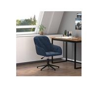 Chaise pivotante de bureau Bleu Velours