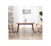 vidaXL Chaise pivotante de bureau Crème Bois courbé et similicuir3054850 Crème G