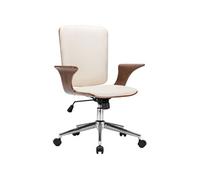 Chaise pivotante de bureau Crème Similicuir et bois courbé - VidaXL