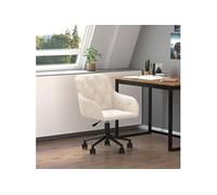 vidaXL Chaise pivotante de bureau Crème Velours
