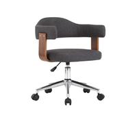 Chaise pivotante de bureau Gris Bois courbé et tissu