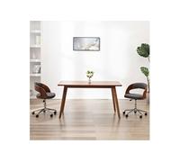 Chaise pivotante de bureau Gris Bois courbé et tissu3054846