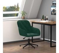 vidaXL Chaise pivotante de bureau Vert foncé Velours