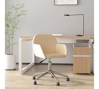 vidaXL Chaise pivotante de bureau Crème Tissu