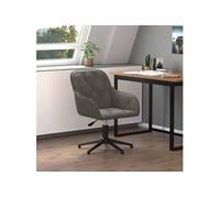 vidaXL Chaise pivotante de bureau Gris foncé Velours Gris
