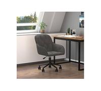 vidaXL Chaise pivotante de bureau 344868 - velours gris foncé, cadre en métal, ergonomique
