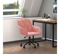 Vidaxl Chaise Pivotante De Bureau Rose Velours Rose