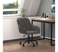 vidaXL Chaise pivotante de bureau 344868 - velours gris foncé, cadre en métal, ergonomique