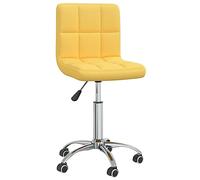 vidaXL Chaise de bureau pivotante en tissu Jaune moutarde