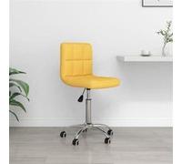 vidaXL Chaise de bureau pivotante en tissu Jaune moutarde