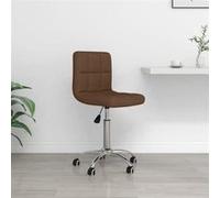 vidaXL Chaise pivotante de bureau ergonomique – tissu marron