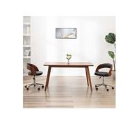 vidaXL Chaise pivotante de bureau Noir Bois courbé et similicuir