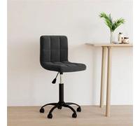 Chaise Pivotante de Bureau Siège de Bureau Chaise d'Ordinateur Chaise Ergonomique Salon Chambre Maison Intérieur Noir Velours