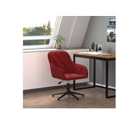Vidaxl Chaise Pivotante De Bureau Rouge Bordeaux Velours Rouge