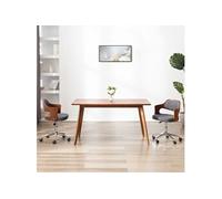 Vidaxl Chaise Pivotante De Bureau Gris Bois Courbé Et Tissu Gris