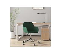 vidaXL Chaise pivotante de bureau Siège ergonomique Hauteur réglable Tissu vert foncé