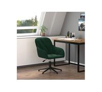 Chaise pivotante de bureau Vert foncé Velours
