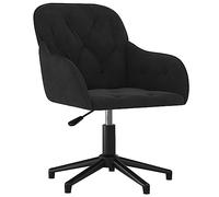 Chaise Pivotante de Bureau vidaXL - Fauteuil d'Ordinateur en Velours Noir