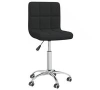 Vidaxl Chaise Pivotante De Salle À Manger Noir Tissu Noir