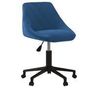 vidaXL Chaise pivotante de salle à manger Bleu Velours Bleu