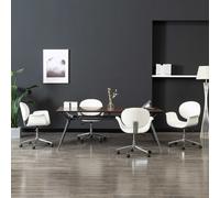 Chaise Pivotante de Salle à Manger Gris Tissu Cuisine Dîner Repas vidaXL