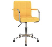 Vidaxl Chaise Pivotante De Salle À Manger Jaune Moutarde Tissu Jaune