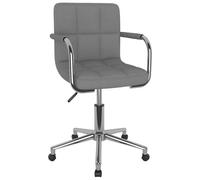 Chaise Pivotante de Salle à Manger Chaise à Dîner Siège de Cuisine Chaise de Repas Hauteur Réglable Maison Intérieur Gris Clair Tissu 3088155